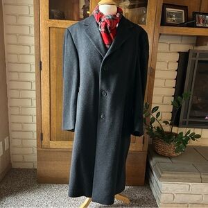 Nordstrom Loro Piana Mens Wool Cashmere Overcoat Size 42 R Charcoal Dark Gray